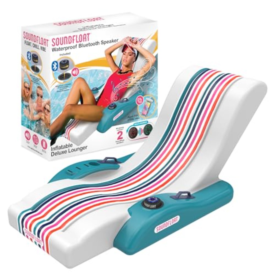 Bluetooth Speaker Waterproof - Chaise longue gonflable pour piscine avec